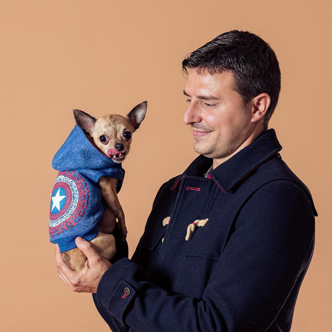 Felpa per cani Capitan America - La Emme Creativa