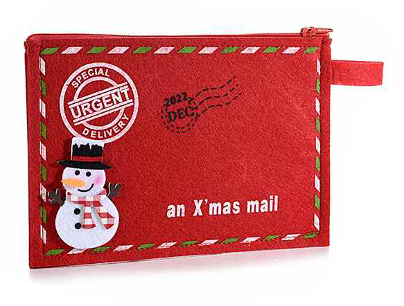 Porta letterina di Babbo Natale rossa con Pupazzo di neve - personalizzabile